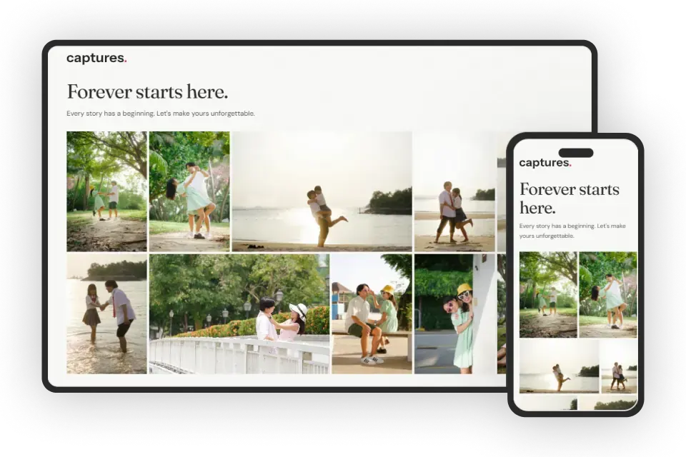 A Folio client gallery shown on a laptop and a phone